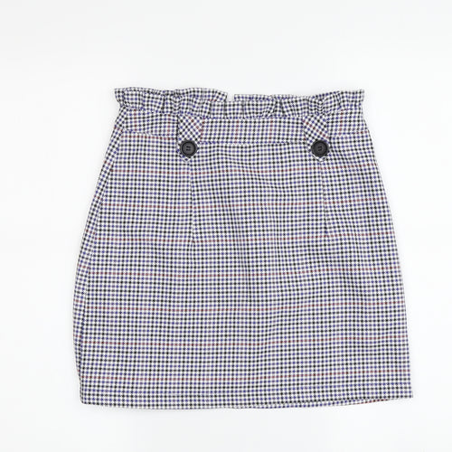 Topshop Women's Multicoloured Check Skirt, Size 6