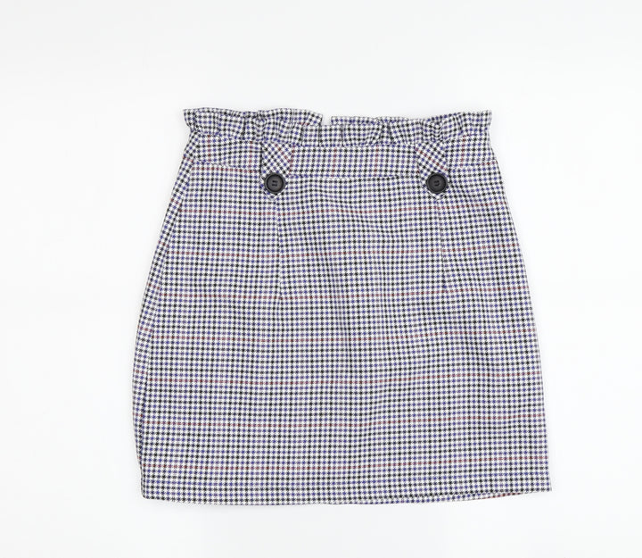 Topshop Women's Multicoloured Check Skirt, Size 6