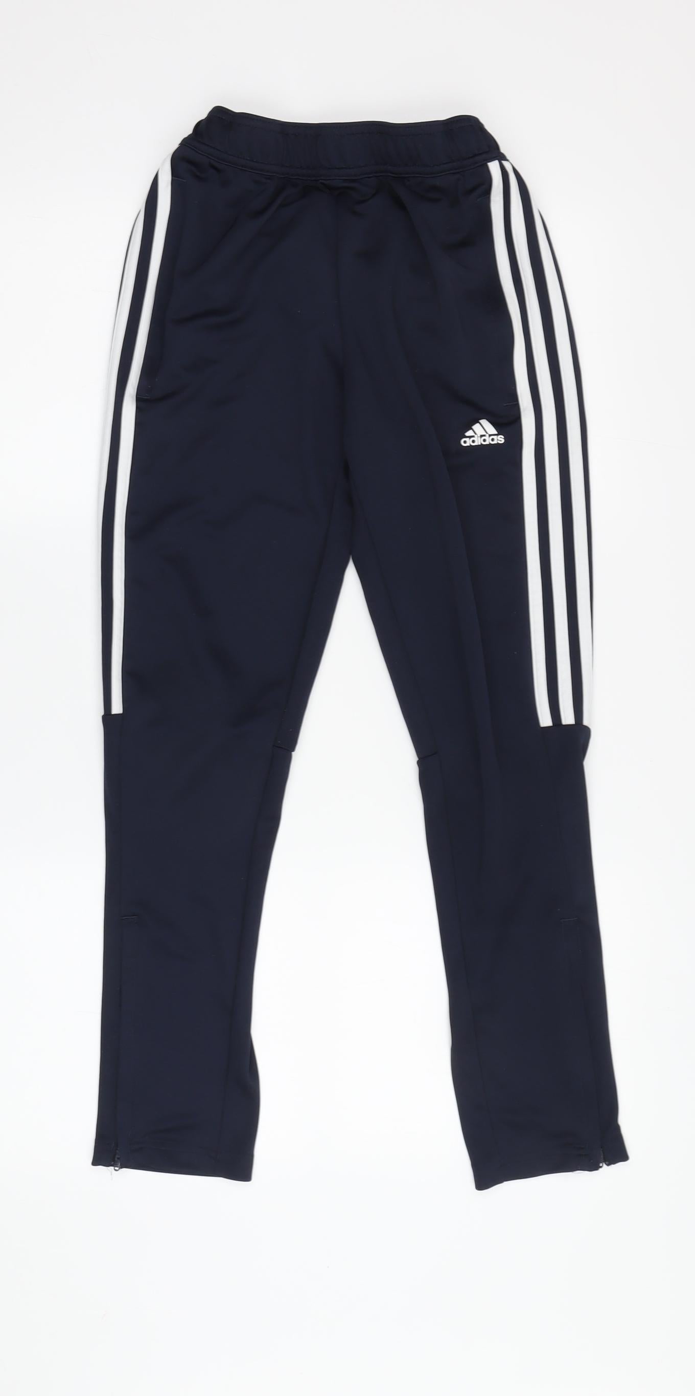 Adidas Boys Blue Track Pants 11-12 Years Regular Fit