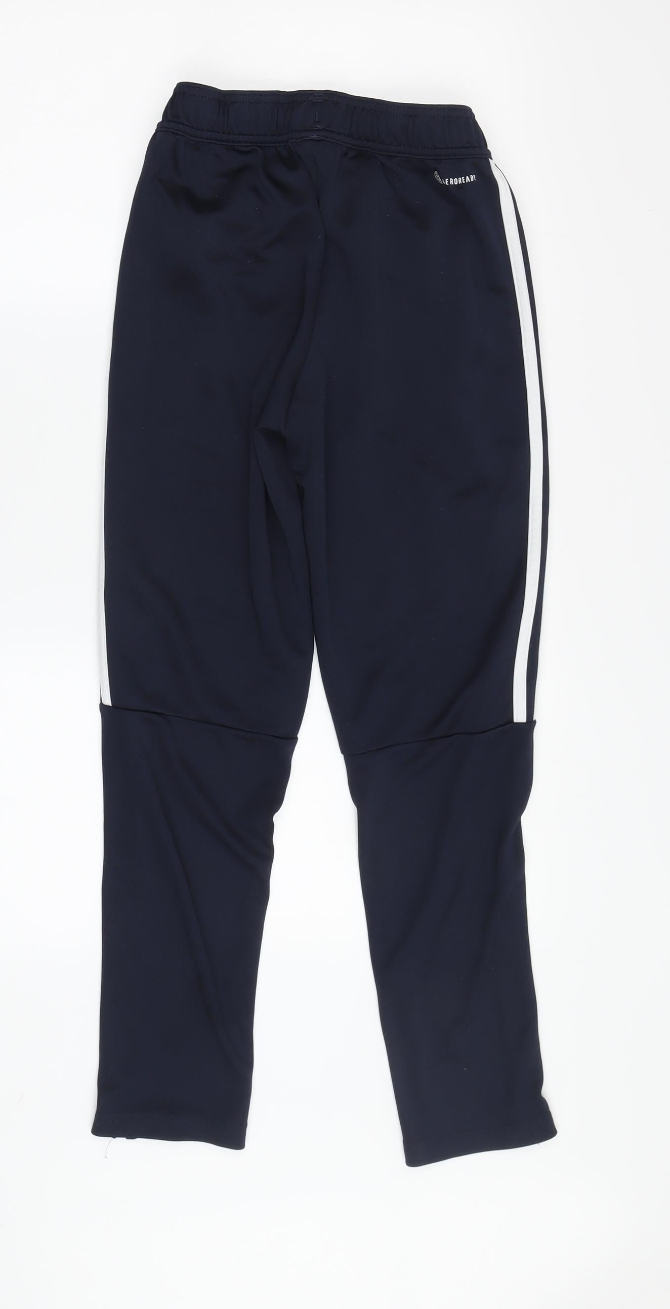 Adidas Boys Blue Track Pants 11-12 Years Regular Fit