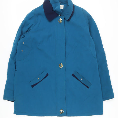 EWM Women's Blue Long Coat, Size 20, Regular Fit