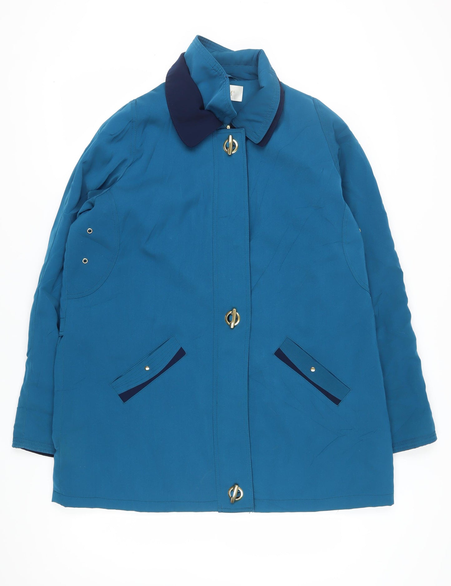 EWM Women's Blue Long Coat, Size 20, Regular Fit