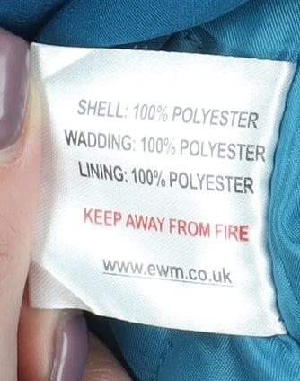 EWM Women's Blue Long Coat, Size 20, Regular Fit