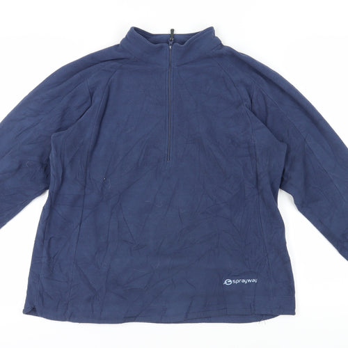 Sprayway Unisex Blue Fleece Sweatshirt Size 14 High Neck