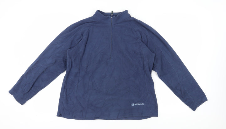 Sprayway Unisex Blue Fleece Sweatshirt Size 14 High Neck