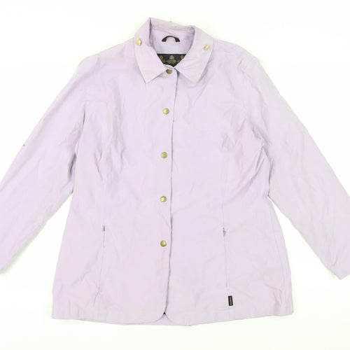 Barbour Women's Purple Rain Coat, Size 16, Button-Up