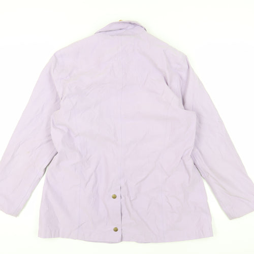 Barbour Women's Purple Rain Coat, Size 16, Button-Up
