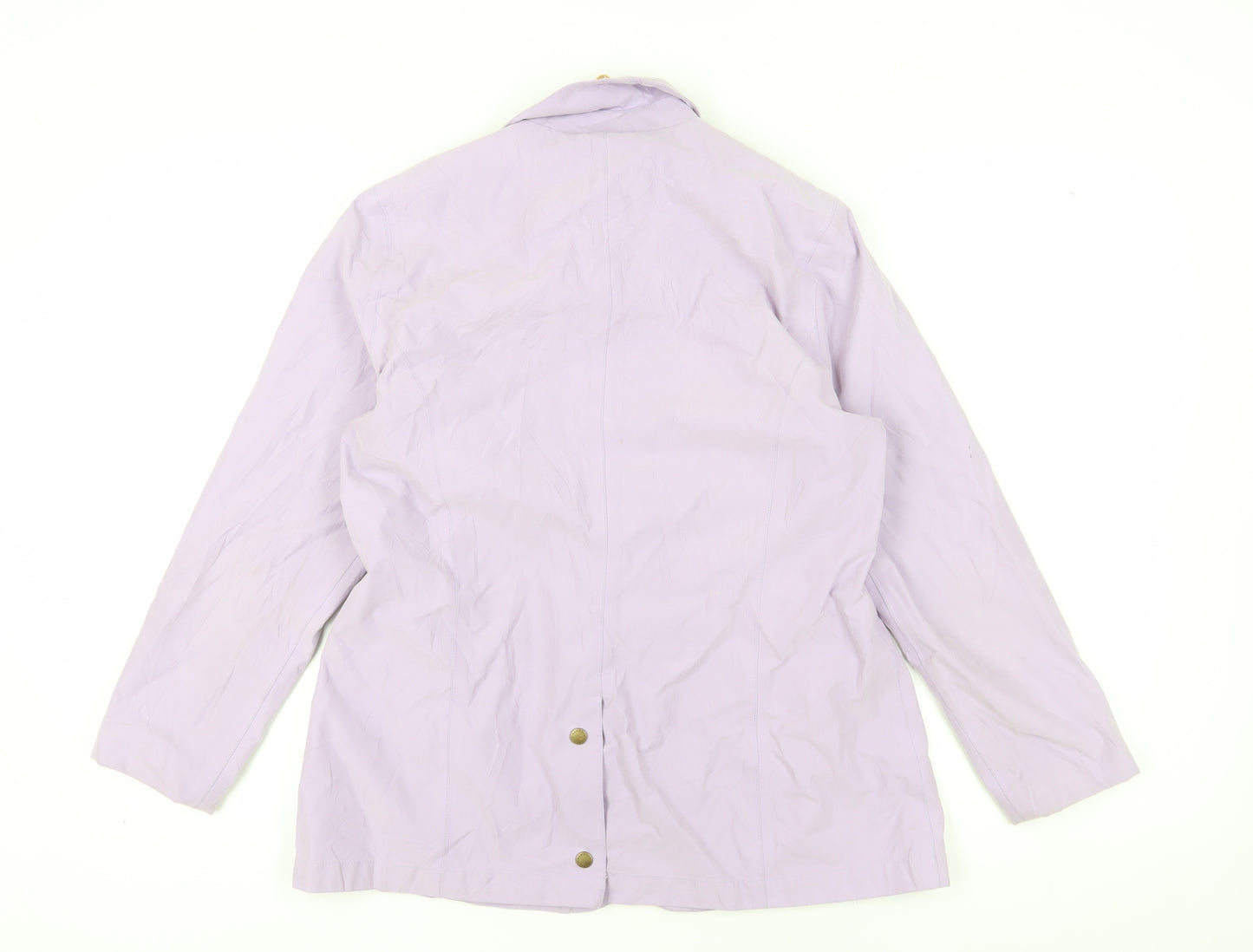 Barbour Women's Purple Rain Coat, Size 16, Button-Up