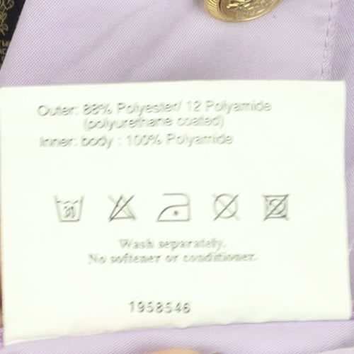 Barbour Women's Purple Rain Coat, Size 16, Button-Up