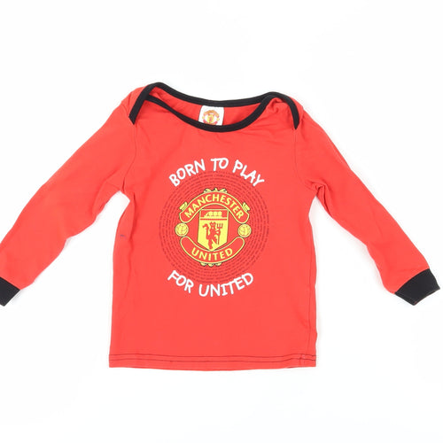 Manchester United Unisex Baby Red T-Shirt 18-24M Logo