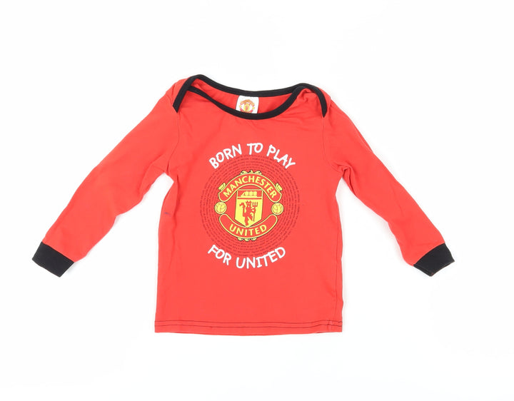 Manchester United Unisex Baby Red T-Shirt 18-24M Logo