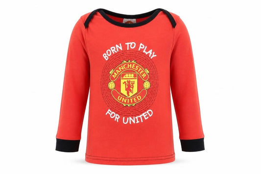 Front view of Manchester United unisex baby red t-shirt 18-24m logo