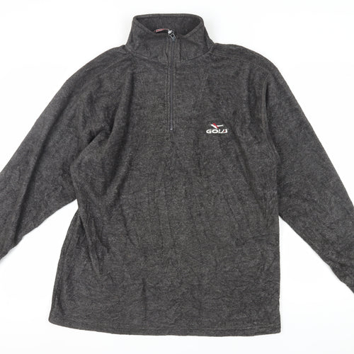 GOLJ Men's Grey 1/2 Zip Fleece Sweatshirt L
