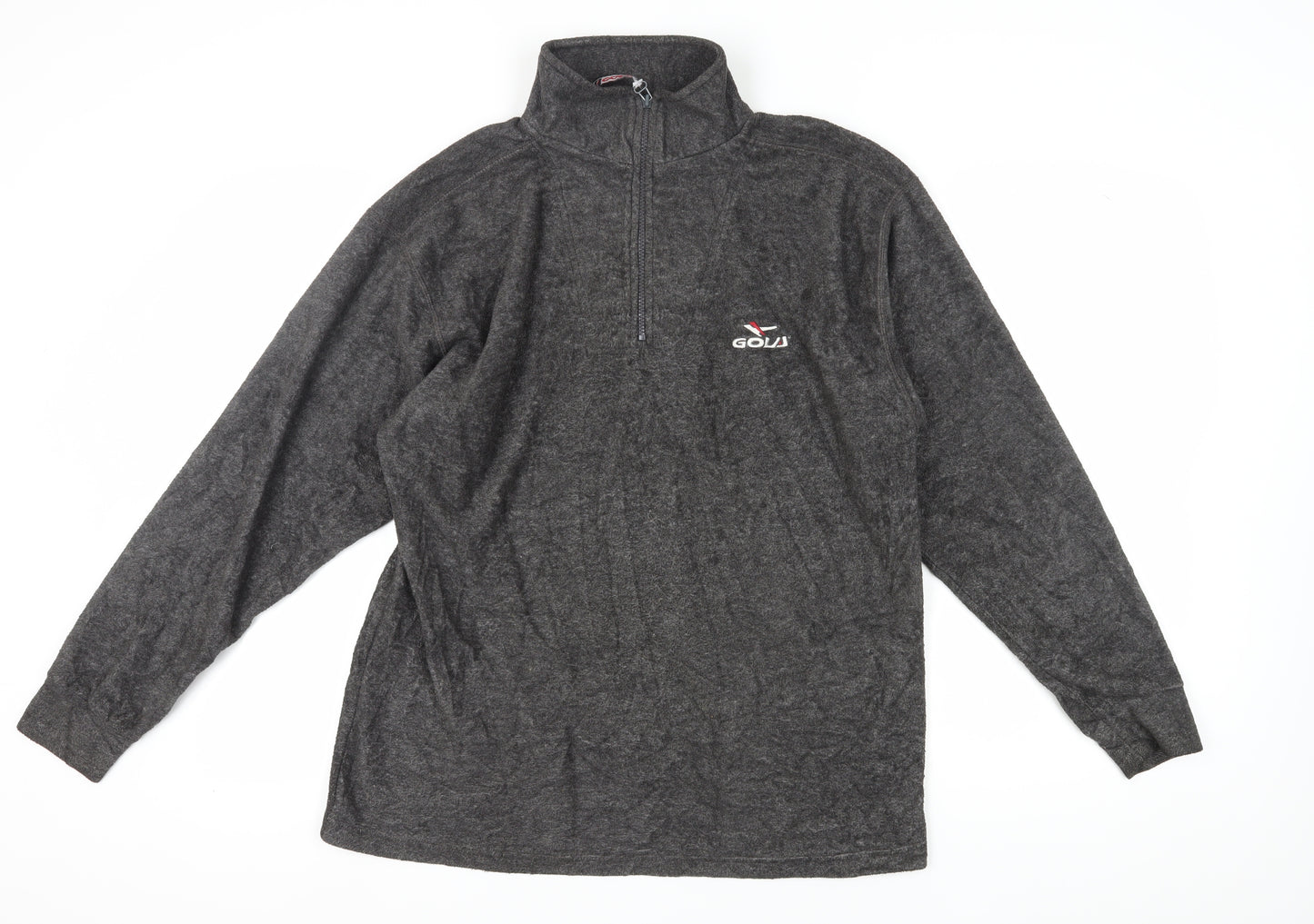GOLJ Men's Grey 1/2 Zip Fleece Sweatshirt L