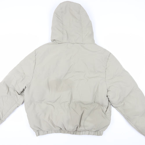 Brave Soul Women's Beige Hooded Puffer Jacket Size 16