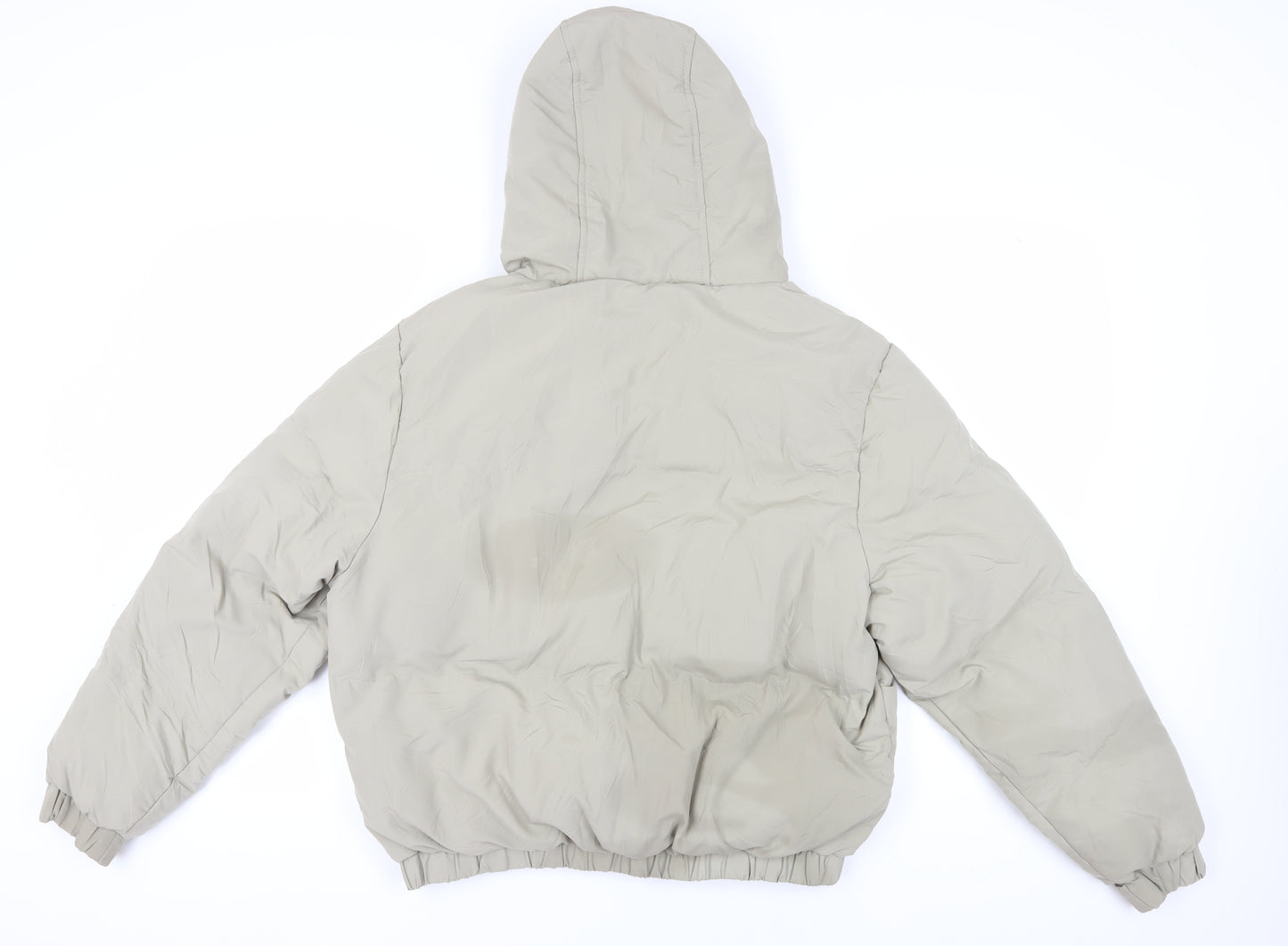 Brave Soul Women's Beige Hooded Puffer Jacket Size 16