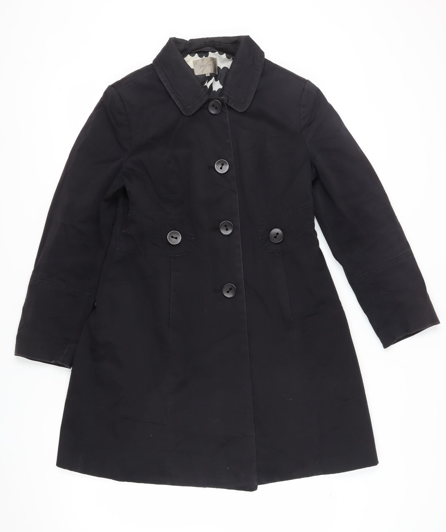 John Lewis Women's Black Trench Coat Size 14