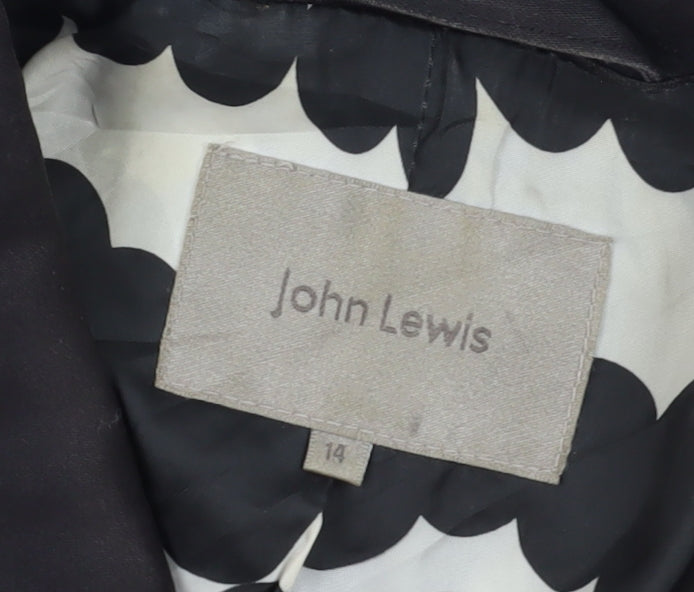 John Lewis Women's Black Trench Coat Size 14