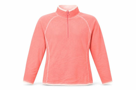 Front view of Mountain Warehouse Women's Pink 1/2 Zip Fleece Sweatshirt, size 14