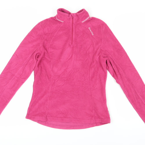 Quechua Women's Pink Fleece Henley Sweatshirt Size S