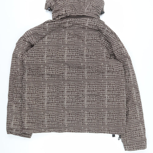 Trespass Men's Brown Geometric Rain Coat L Waterproof