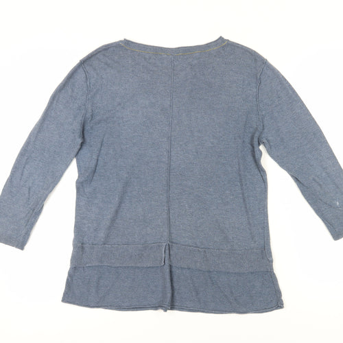 Women's Blue Crew Neck Pullover White Stuff Jumper, Size 14, Classic Fit