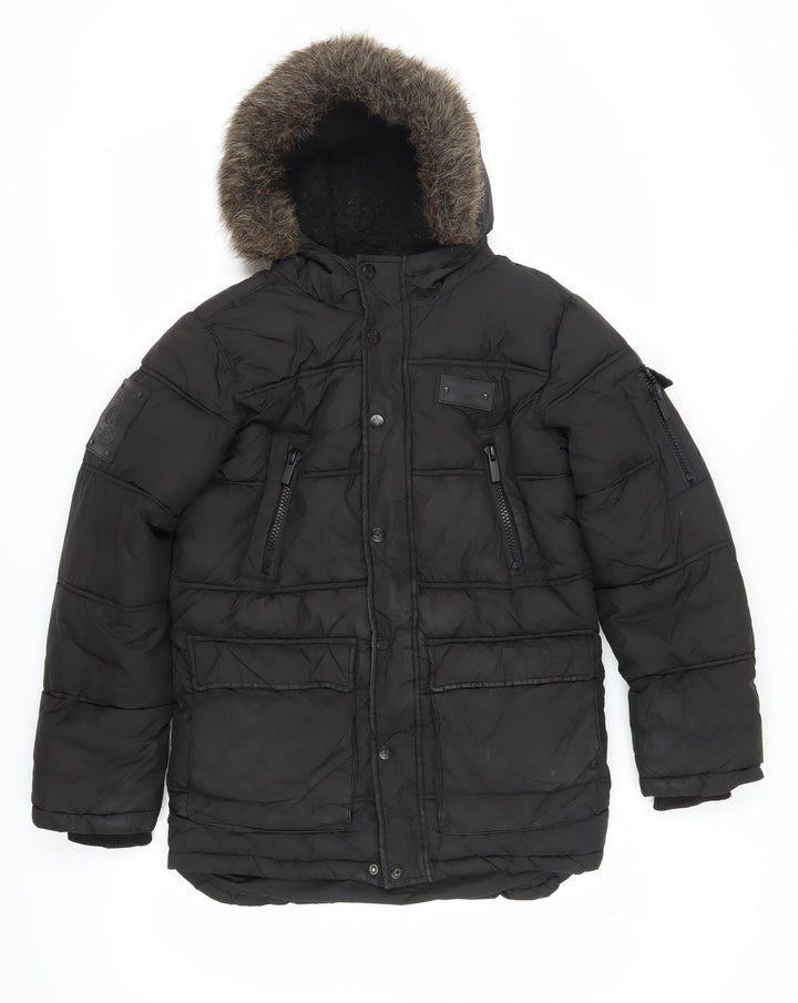 Sonneti Boys Black Long Puffer Jacket, 12-13 Years
