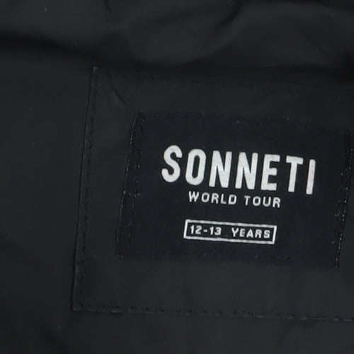 Sonneti Boys Black Long Puffer Jacket, 12-13 Years