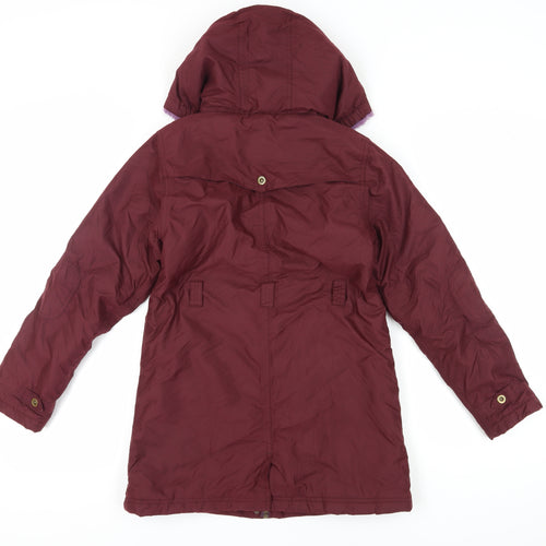 Peter Storm Girls Red Parka Coat 11-12 Years Hooded Winter