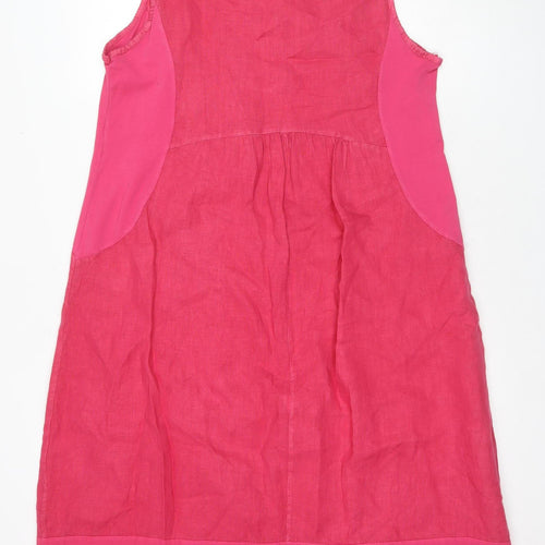Billi Pink Linen Sleeveless Dress, Size 12, Women's Casual