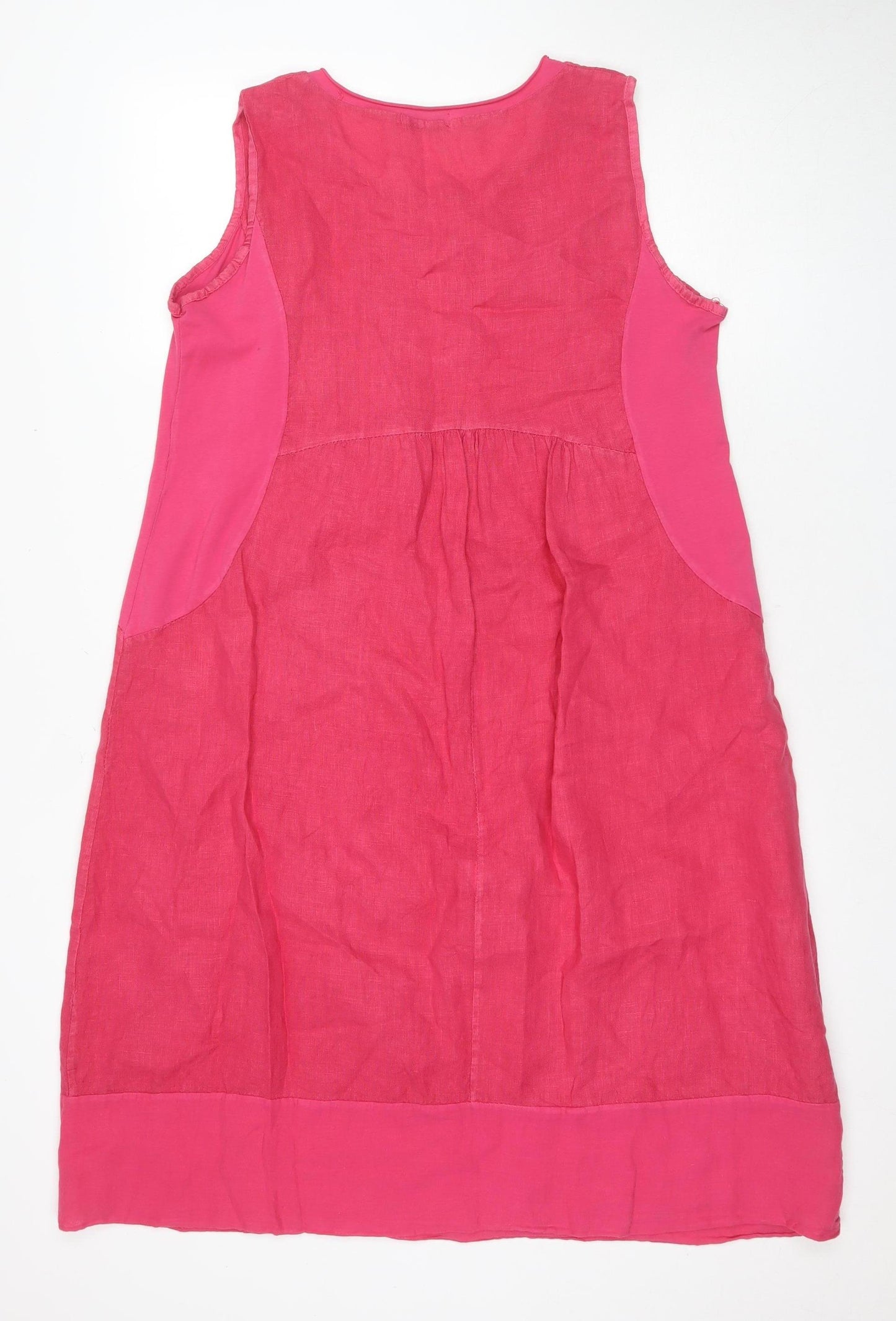 Billi Pink Linen Sleeveless Dress, Size 12, Women's Casual
