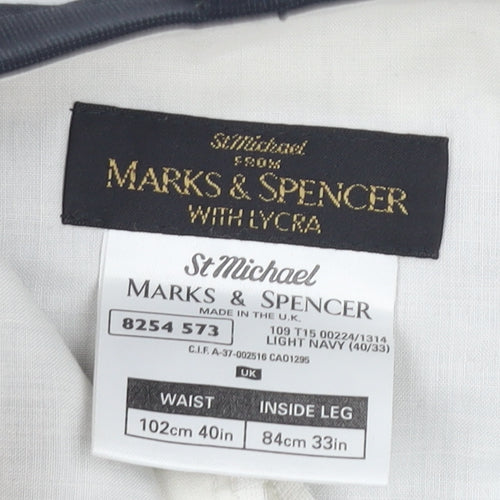 Marks and Spencer Men Blue Dress Pants 40 Regular