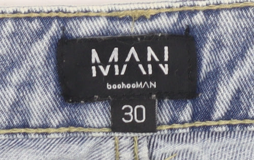 boohooMAN Men's Blue Size 30 Regular Fit Jeans