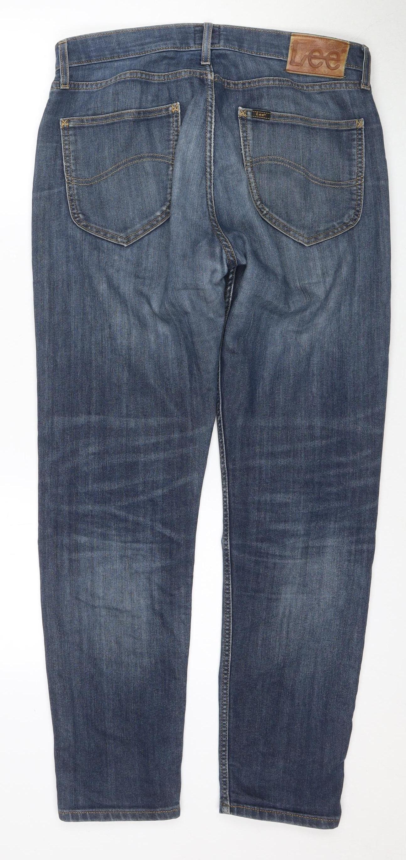 Lee Men's Blue Straight Fit Denim Jeans Size 31