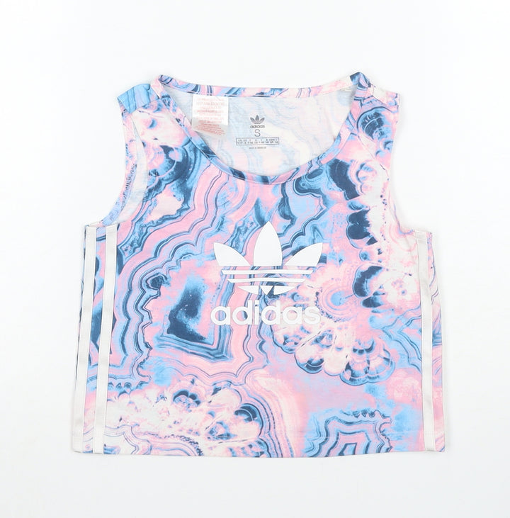 Adidas Girls Multicoloured Tank Top - Size S, Lightweight Jersey