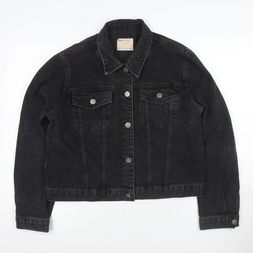 ASOS Women's Black Denim Jacket, Size 16, Casual Style