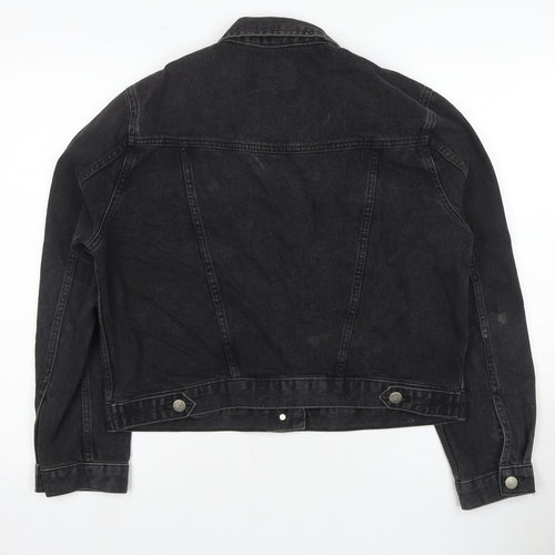 ASOS Women's Black Denim Jacket, Size 16, Casual Style