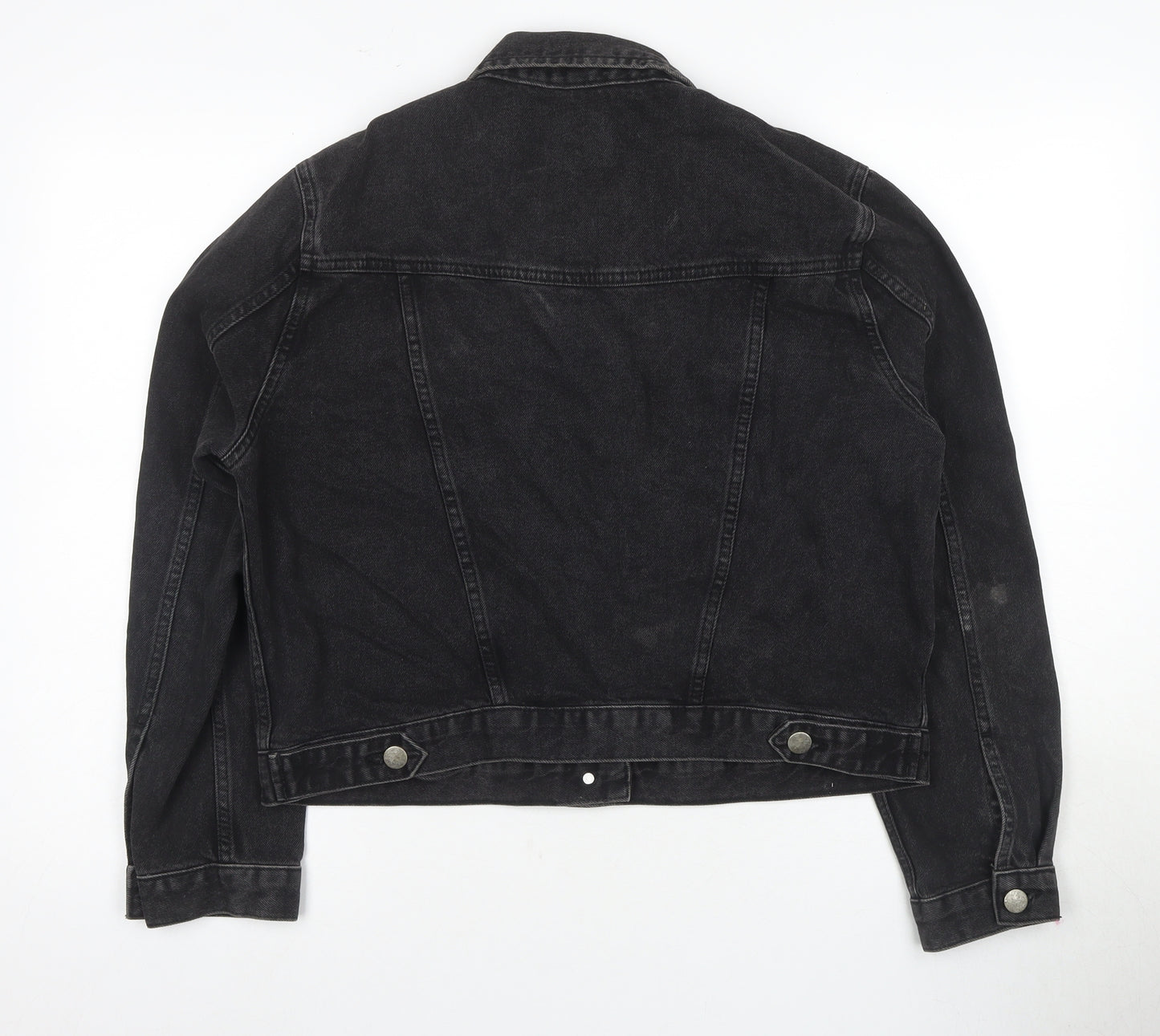 ASOS Women's Black Denim Jacket, Size 16, Casual Style