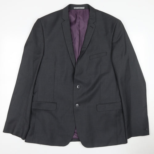 Red Herring Men's Grey Blazer 44 Long Notch Lapel