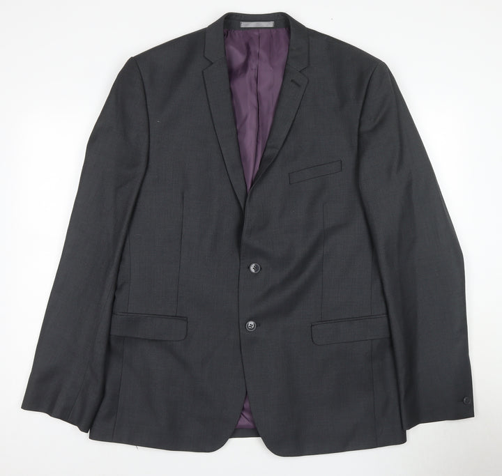 Red Herring Men's Grey Blazer 44 Long Notch Lapel