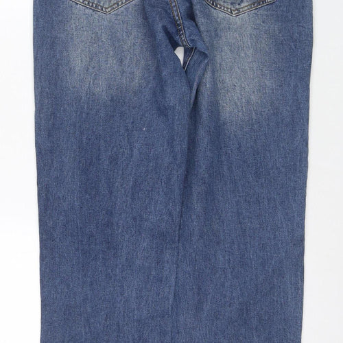 Mennace Blue Distressed Straight Jeans Size 32 Unisex
