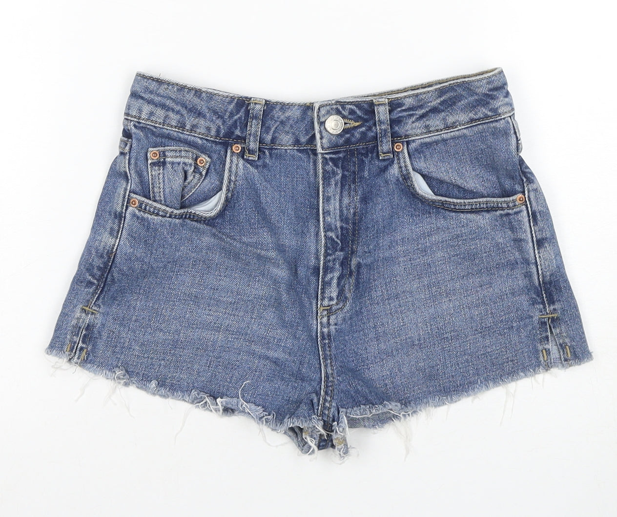 Topshop Women's Blue Mom Shorts Size 6 Petite Denim