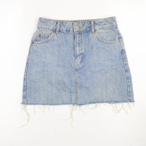 Topshop Women's Blue Denim Mini Skirt Size 6