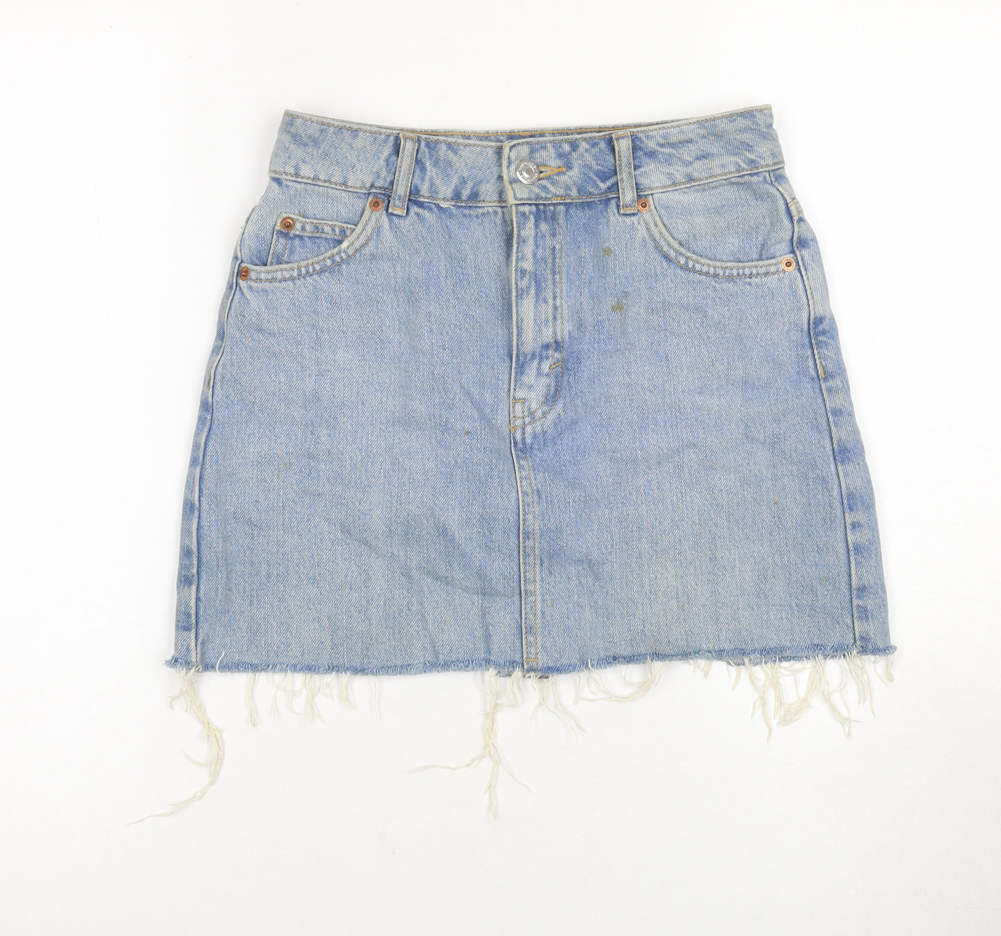 Topshop Women's Blue Denim Mini Skirt Size 6