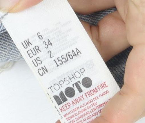 Topshop Women's Blue Denim Mini Skirt Size 6