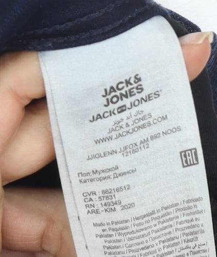 Jack & Jones Men's Blue Skinny Jeans, Size 31,32, Dark Wash