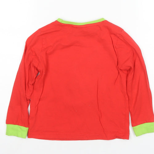 Boys Red & Green Grinch Christmas Pyjama Top Size 5-6Y
