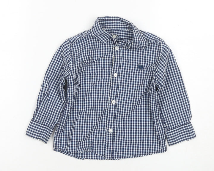 Jasper Conran Boys Blue Check Button-Up Shirt 18-24 Months