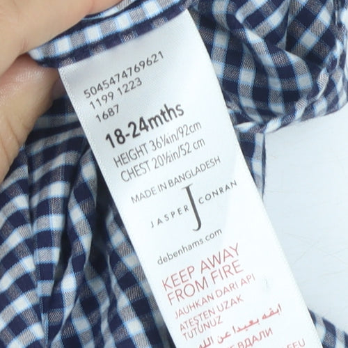 Jasper Conran Boys Blue Check Button-Up Shirt 18-24 Months