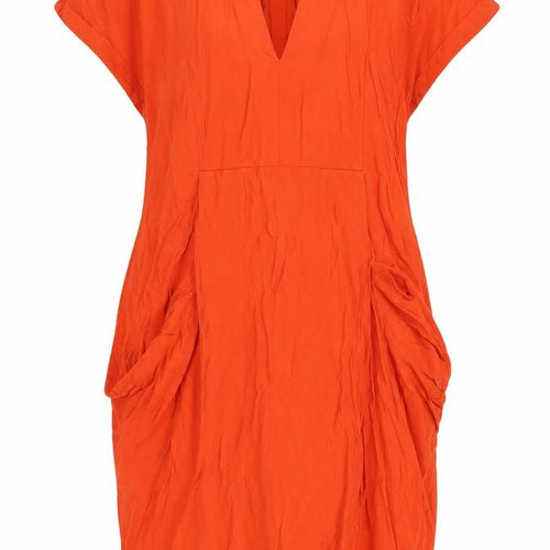 Whistles Red Women's V-Neck Short Sleeve Dress, Size 4